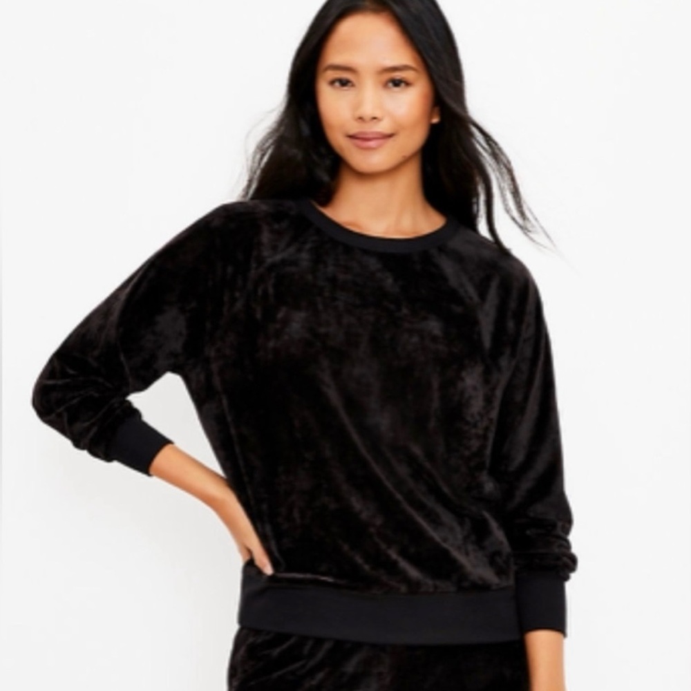 Lou and grey crushed velour sweatshirt